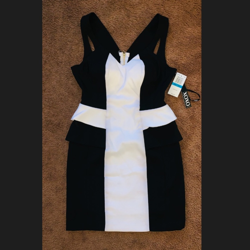 NWT xoxo cut out peplum dress